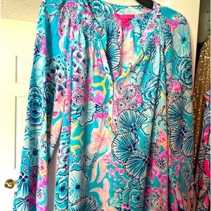 Lilly Pulitzer Elsa silk blouse size xl